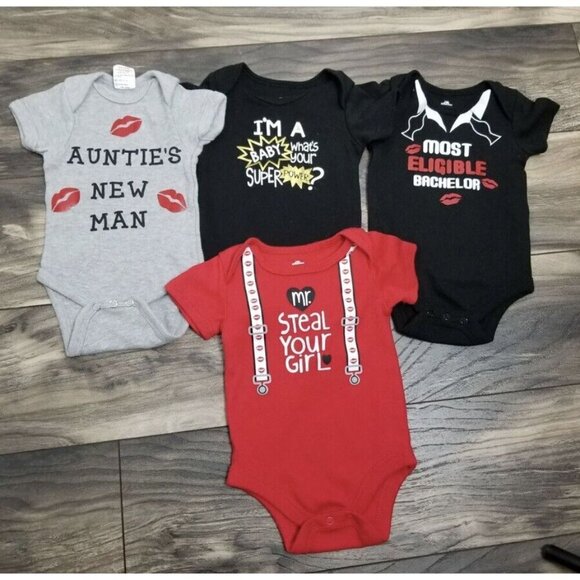 Baby 0-3 Months Body Suits One Piece Valentine Nephew Auntie Cute First Outfit - Picture 1 of 5